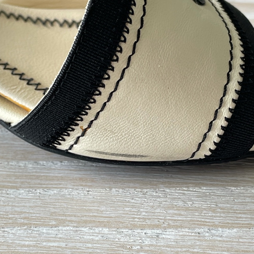 CHANEL White Leather Embroidered CC Slide Mules 39 - Picture 10 of 14